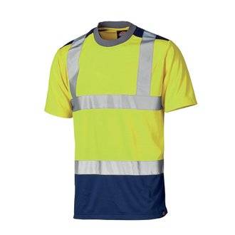 T-shirt haute-visibilité - jaune/bleu marine - Taille : XXL