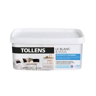 Peinture Blanc&Vous Tollens - Bicouche Mat - Séjours & Chambres - 2,5 L - Blanc Chaleureux
