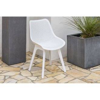 Chaise de jardin SCANDI en PVC perforé - blanc