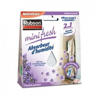 Absorbeur d'humidité & d'odeurs RUBSON Minifresh - 2 sachets de 50 g - parfum lavande