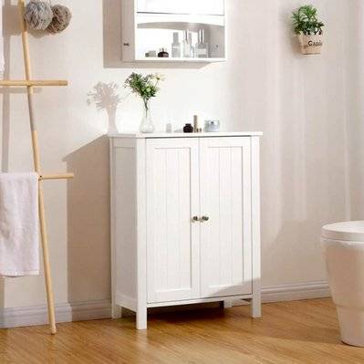 Meuble de salle de bain 2 portes - 60 x 80 x 30 cm - blanc - bcb60w - 6955880325900