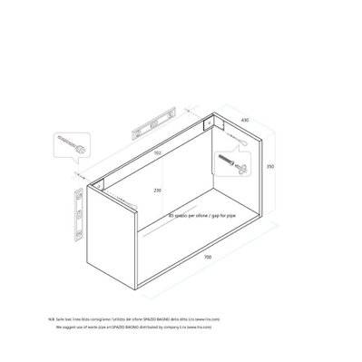 Meuble sous-vasque PERTH 70 cm - 1 tiroir - chêne cendré - ib070-rc - 7106890122099