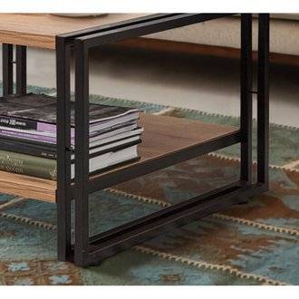 Table basse Cosmo Arena - 70 x 40 x 70 cm - pin & noir