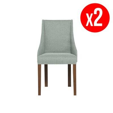 Pack de 2 chaises ABSOLU - tissu toucher lin - pieds bois brun - menthe - hc-18-1-e-2 - 5903030013581