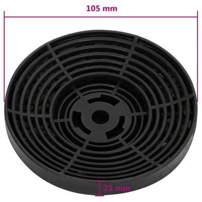 vidaXL Filtres à charbon pour hotte de cuisine 2 pcs 105x21 mm - 51679 - 8720286651971