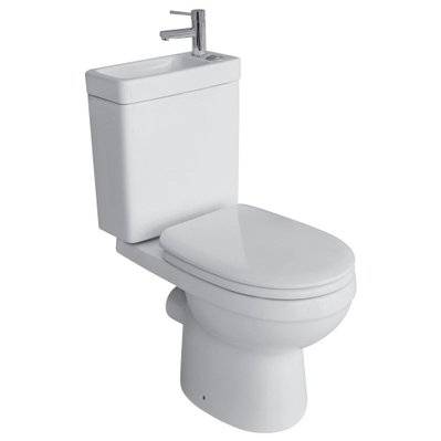 Sogood WC à poser céramique blanc toilette avec réservoir abattant  silencieux avec frein de chute Aix304T : : Bricolage