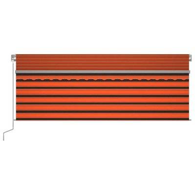 vidaXL Auvent automatique store capteur de vent LED 4x3m Orange marron - 3069435 - 8720286397596
