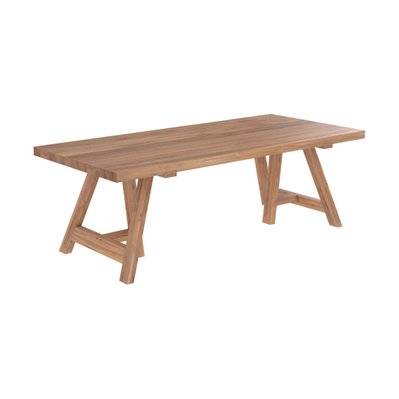 Table rectangulaire Maiwenn 8 personnes en bois de teck recyclé 220 cm - 11071 - 3701324555616