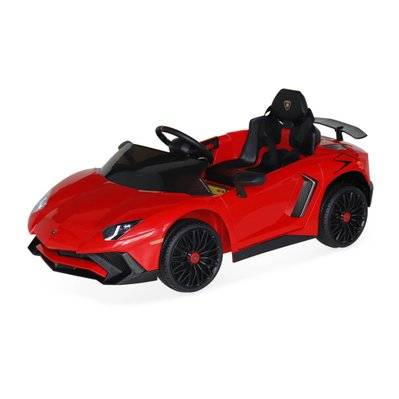 Voiture électrique 12V pour enfant Lamborghini. rouge. 1 place. avec autoradio. télécommande. MP3. port USB et phares - 3760388441259 - 3760388441259
