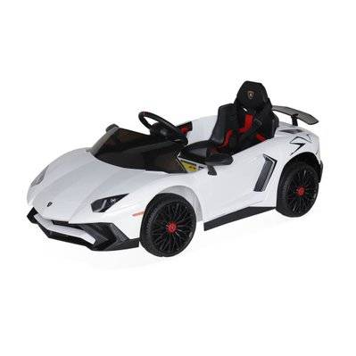 Voiture électrique 12V pour enfant Lamborghini. blanc. 1 place. avec autoradio. télécommande. MP3. port USB et phares - 3760388441129 - 3760388441129