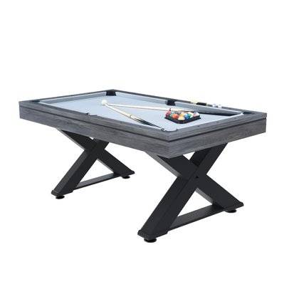 Table multi-jeux en bois gris ping-pong et billard TEXAS - 230143 - 3760285051636