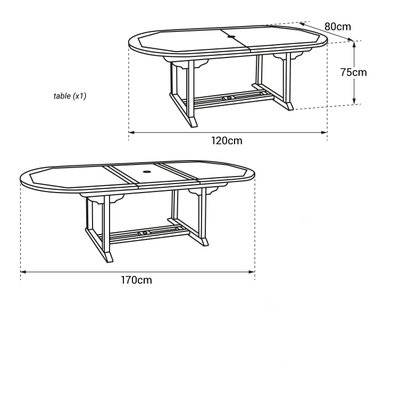 SALENTO - Table de Jardin Ovale Extensible en Teck - 3701483906915 - 3701483906915