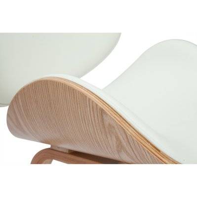 Chaise design blanc et bois clair WALNUT - - 55338 - 3662275139914
