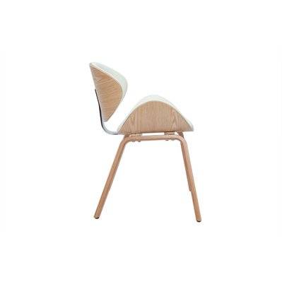 Chaise design blanc et bois clair WALNUT - - 55338 - 3662275139914