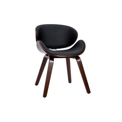 Chaise design noir et bois foncé noyer WALNUT - L53xP55xH75.5 - 55339 - 3662275139921