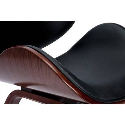 Chaise design noir et bois foncé noyer WALNUT - L53xP55xA75.5 - 55339 - 3662275139921