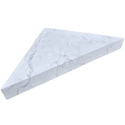 Banc d'angle pour douche en résine finition marbre 53 x 53 x 8 cm - coloris blanc - SEATMARBLE-9010 - 3700797526963