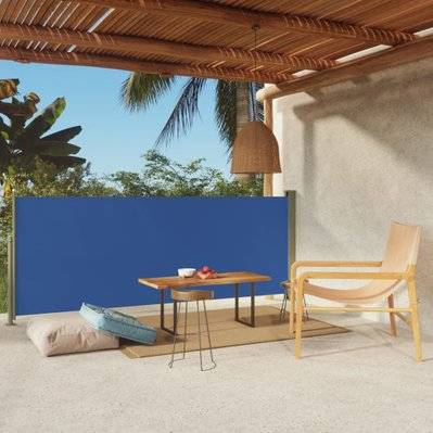 vidaXL Auvent latéral rétractable de patio 117x300 cm Bleu - 317870 - 8720286769331