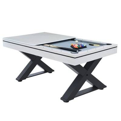 Table multi-jeux en bois blanc ping-pong et billard TEXAS - 230137 - 3760285051575