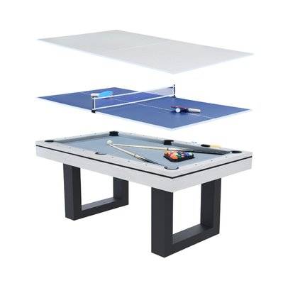 Table multi-jeux 3 en 1 billard et ping-pong en bois blanc DENVER - 230138 - 3760285051582