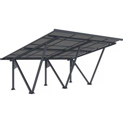 Carport solaire avec panneaux photovoltaïques - 715 x  575 x 366 cm - Gris - 8,2 kW - 134684 - 3701577620420