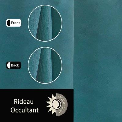 Rideau occultant à œillets, Bleu canard - 140x240cm prêt a poser Atout Ciel - 29902140240BC102POC - 3115334125583