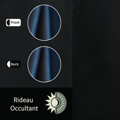 Rideau occultant à œillets, Noir - 140x240cm prêt a poser Atout Ciel - 29902140240NO202POC - 3115333995484