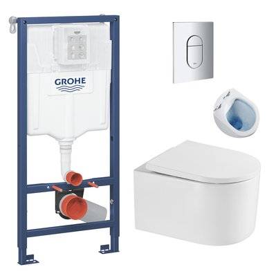 Geberit Pack WC Bâti-support + Cuvette SAT rimless fixations