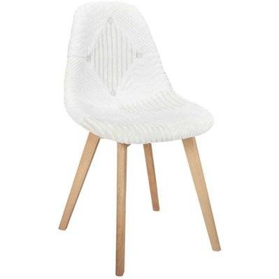 Chaise scandinave patchwork blanc - 60143 - 3664944521587