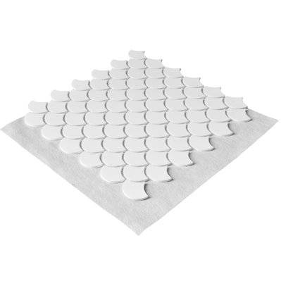Mosaïque en solid surface 30 x 30 cm - format écaille de poisson blanc pur lisse - 9010-F - 3700797526130