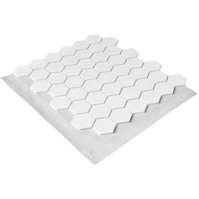 Mosaïque en solid surface 30 x 30 cm - format hexagone blanc pur lisse - 9010-H - 3700797526147