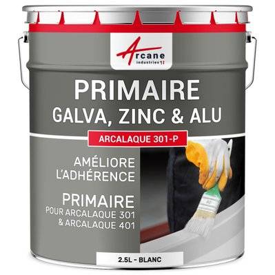 Sous-couche, primaire peinture galva zinc : Arcalaque 301-P-2.5 L - 1205_32450 - 3700043432314