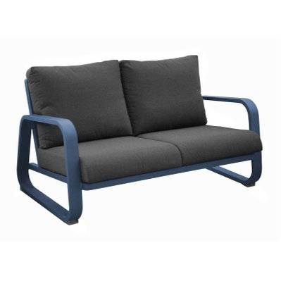 Canapé 2.5 places Antonino sofa en aluminium/coussins - bleu/gris - 84221 - 3700103103802