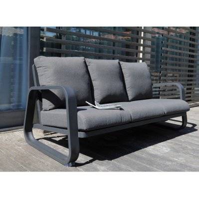 Canapé 3 places Antonino sofa en aluminium/coussins - graphite/gris - 84226 - 3700103103826