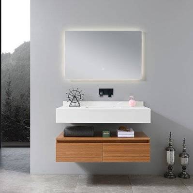 Meuble salle de bain double vasque ROSA 100 cm + miroir - ROSA-8480W-1000 - 3760402750138