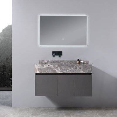 Meuble salle de bain double vasque VICTORIA 100 cm + miroir - VICTORIA-8513G-1000 - 3760402750114