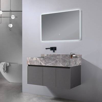Meuble salle de bain double vasque VICTORIA 100 cm + miroir - VICTORIA-8513G-1000 - 3760402750114