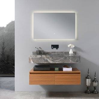 Meuble salle de bain double vasque ROSA 100 cm + miroir