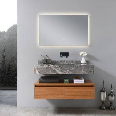 Meuble salle de bain double vasque ROSA 100 cm + miroir - ROSA-8480G-1000 - 3760402750190