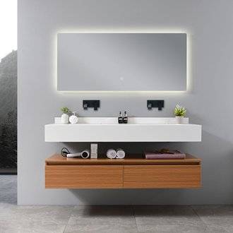 Meuble salle de bain double vasque ROSA 140 cm + miroir