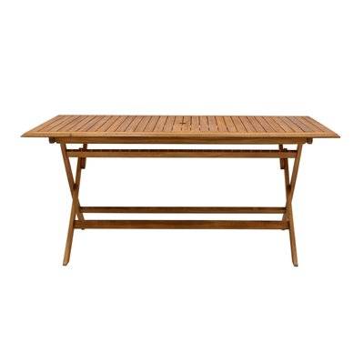 Table de jardin pliante rectangulaire en bois massif L170 cm SANTIAGO - L170xP90xH76 - 55610 - 3662275140743