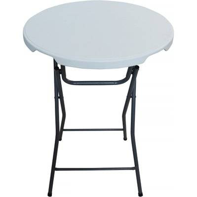 Table haute pliante en plastique Ø 80 cm "Lili" - blanc - 135308 - 3701577620987