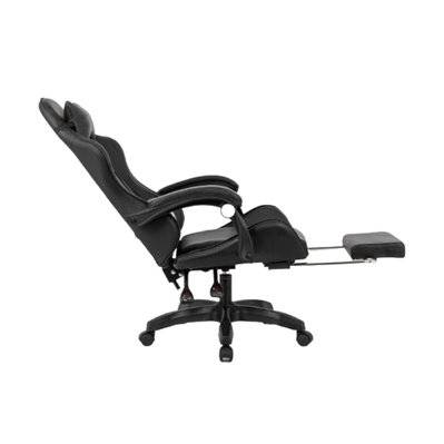 Chaise de gaming massante noire avec repose pieds ULTIM - 230910 - 3760285052466
