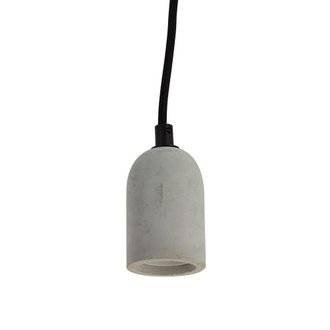 Suspension LED à douille - E27 - Ø5,4 x 120 cm - béton - gris & noir