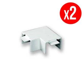 Angles plats pour moulure électrique - 60 x 40 mm - 2 pièces