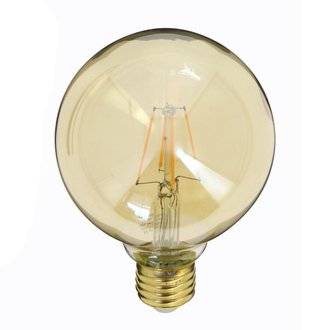 Ampoule LED Globe Vintage - E27 - 3,8 W - Ø9,5 cm - blanc chaud - verre ambré