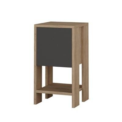 Table de chevet bois et gris avec rangement SISA - 231288 - 3760402904982