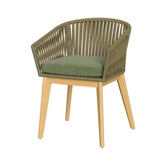 Chaise de jardin Olive en tissu vert et bois