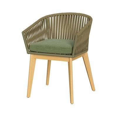 Chaise de jardin Olive en tissu vert et bois - 11352 - 3701324557658