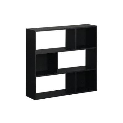 Etagère bibliothèque noire Pieter 3 étagères 6 compartiments de rangement - 3760388446384 - 3760388446384